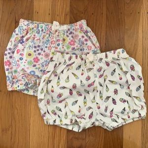 🍦🌸🧁 2 pack! 2 pairs - cute toddler print shorts